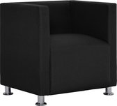 Fauteuil Stof Zwart met Armsteun / Loungestoel / Lounge stoel / Relax stoel / Chill stoel / Lounge Bankje / Lounge Fauteuil - Luxe Fauteuil