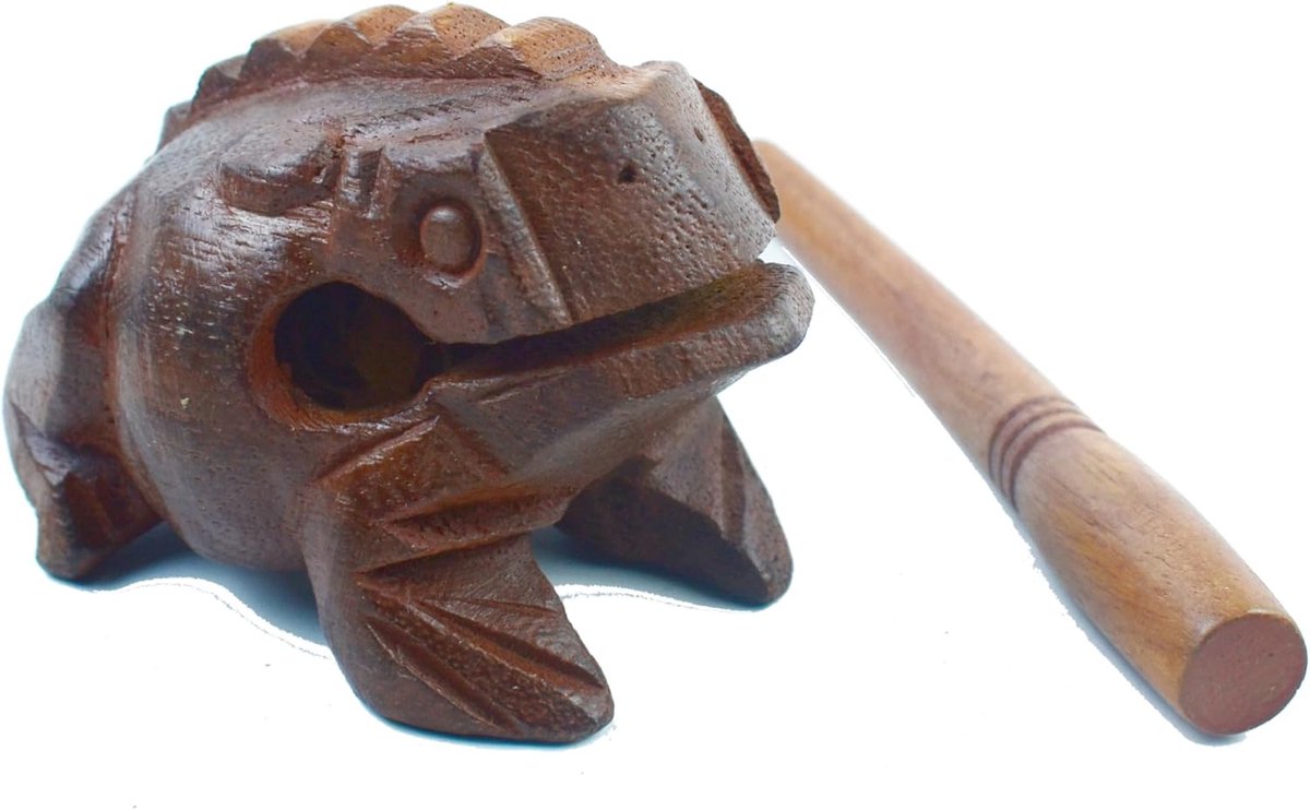 Muziekinstrument Kikker - Percussie Hout - Muziek Maken - Realistische Details - 9.5 cm