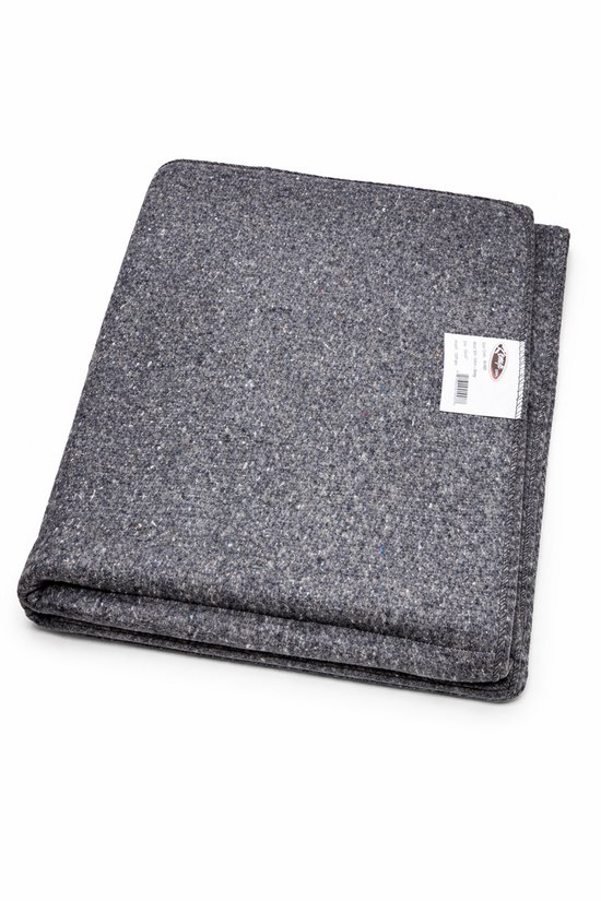 Wollen Deken 150x210 cm – 50% Wol – Grijs – Warm & Duurzaam – KEMP USA – Outdoor / EHBO / Camping