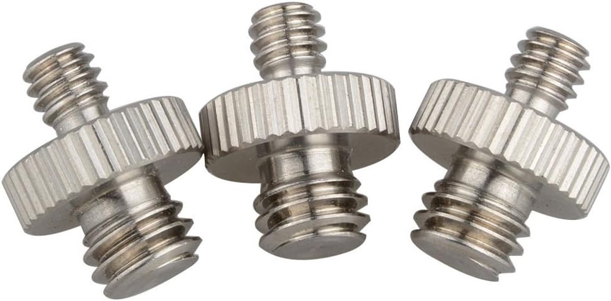 Dubbele Schroefadapter - Bevestigingsschroef - Camera Statief - 3 Stuks Set - 1/4 naar 3/8