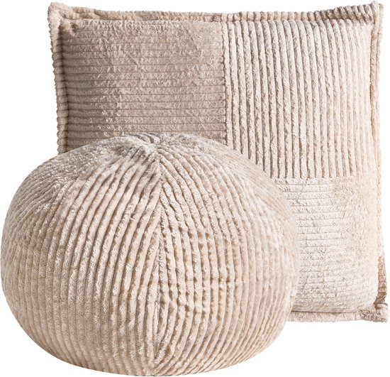BELIANI MARANTA - Sierkussen set van 2 - Beige clair - Corduroy
