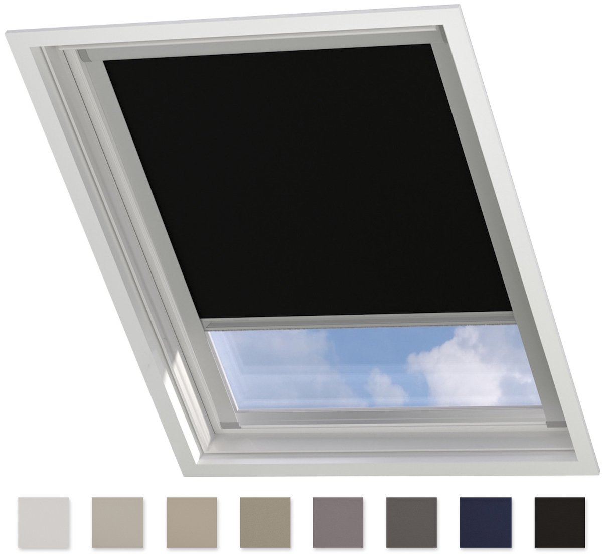 Dakraam Rolgordijn Trend - Verduisterend - Black - voor Velux: C02
