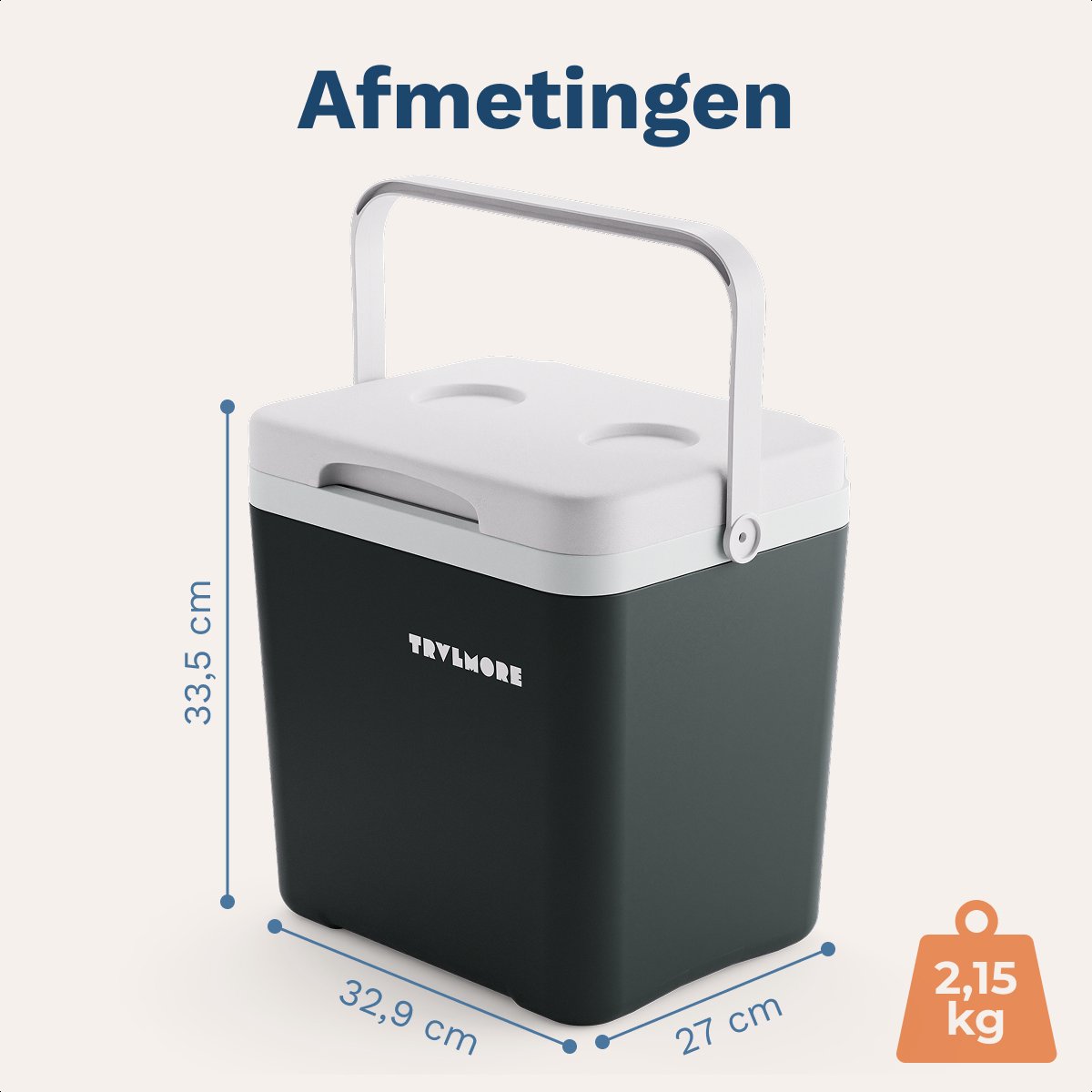 TRVLMORE Koelbox 14L - Frigobox - Inclusief Koelelement - Koelbox Klein - Antraciet – foto 5