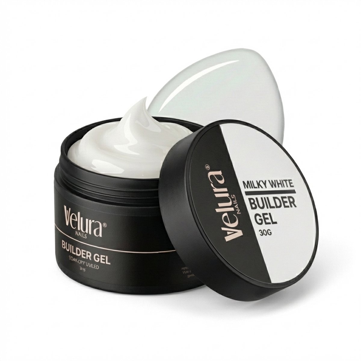 Velura® Builder Gel - 30g Milky White - Liquid Builder Gel - Gelnagels - BIAB - Flexibele Hechting & Dimethicone Comfort - HEMA- & TPO-vrij