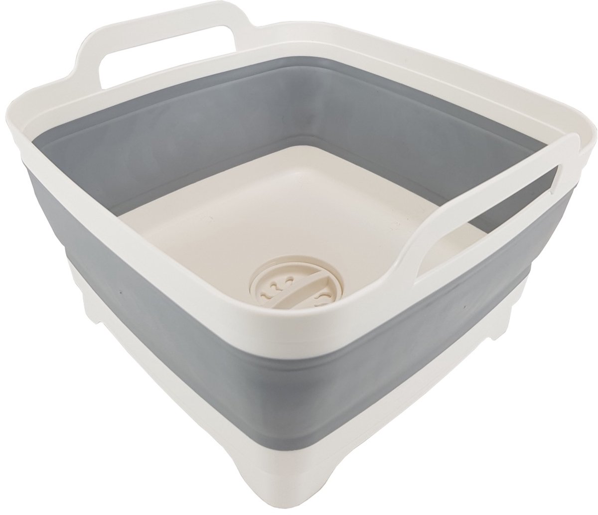 Happy Rhino Wasbak Opvouwbaar met stop - 30,5 x 30 x 20/70 cm