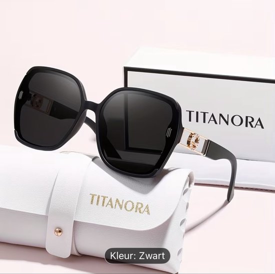Mooie luxe zonnebril merk Titanora kleur zwart