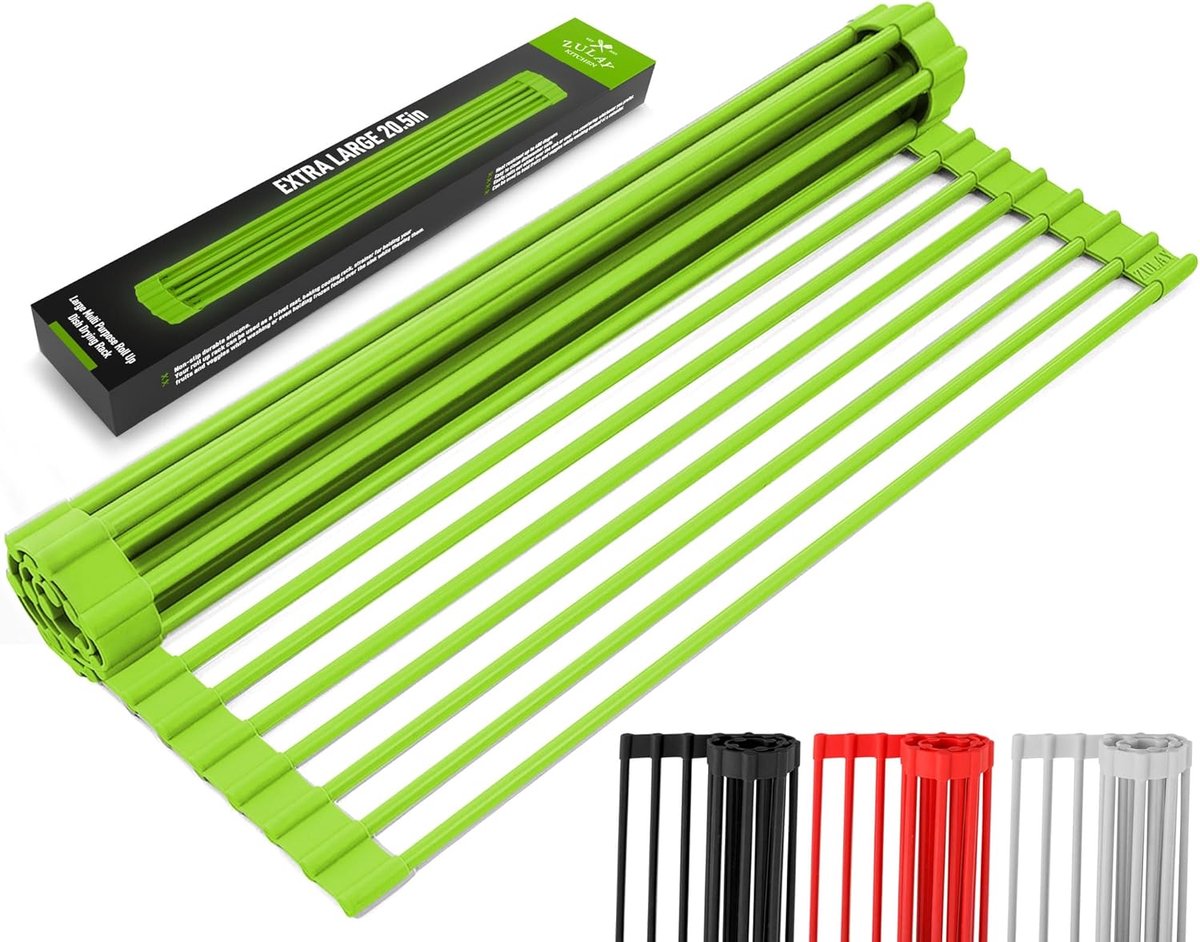 Opklapbaar Droogrek - Keuken Organizer - Afwas Drogen - Over Spoelbak - 205 Inch - Mint Groen