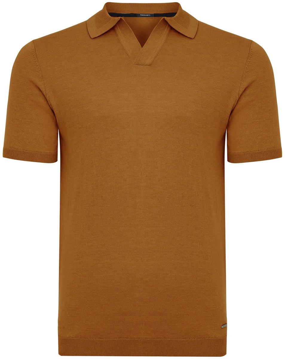 Tresanti Knitted V-Neck Polo Ginoberto Brick (TRKWKA138 - 405)