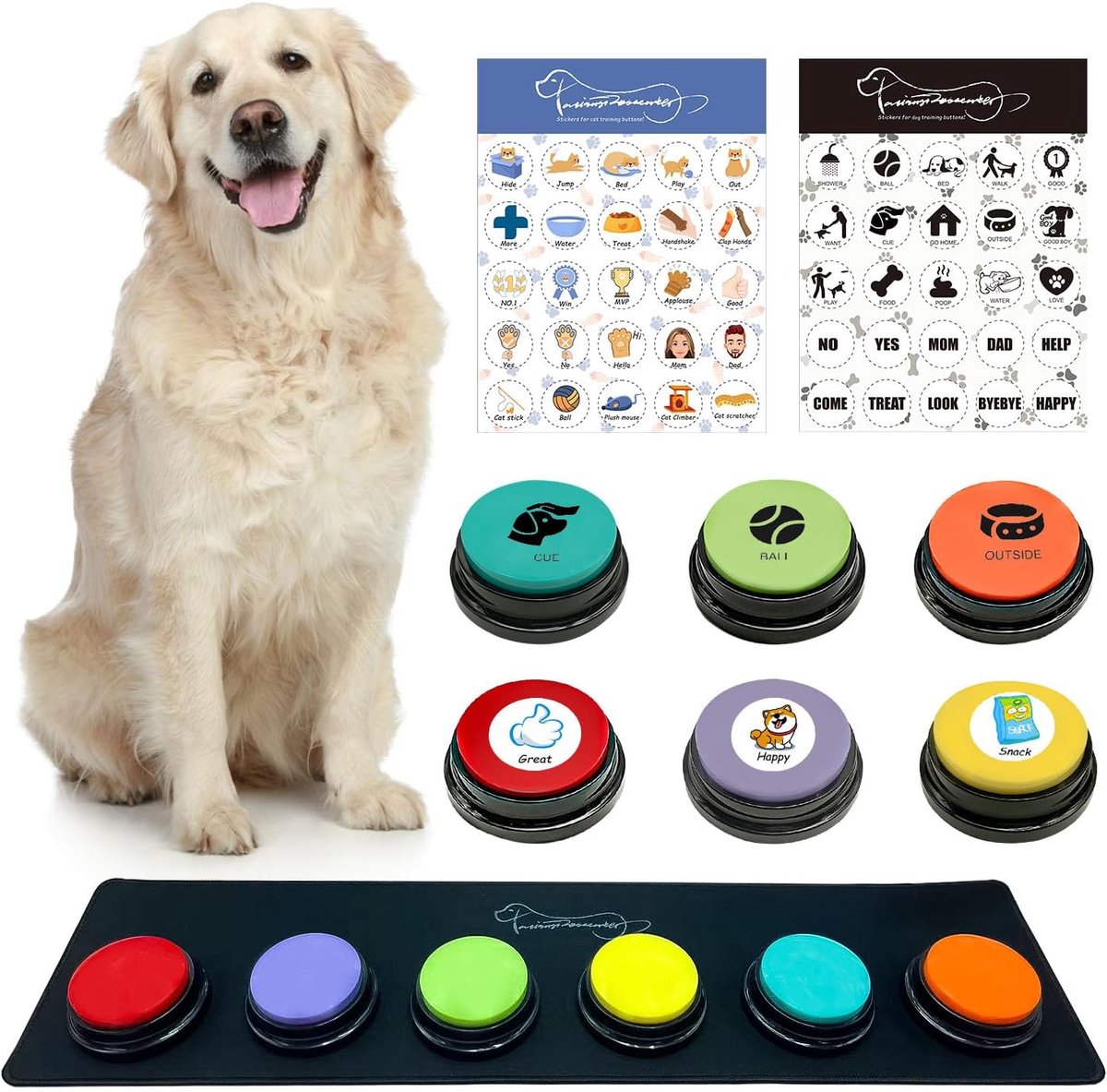 Honden Communicatie Knoppen - Praat Knoppen Honden - Gedragstraining Honden - 30 Sec Opname Tijd - 600 gram