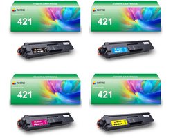 INKFIND TN421 tonercartridge multipack van 4 stuks (Zwart+Cyaan+Magenta+Geel) compatibel met Brother TN421BK/TN421C/TN421M/TN421Y TN-421BK/TN-421C/TN-421M/TN-421Y (Zwart+Cyaan+Magenta+Geel) toner cartridge -4-pack BK/C/M/Y