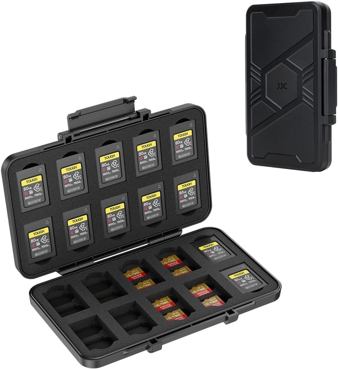 Geheugenkaarthouder - Opslag Case Box - Kaarten Organiseren - 60 Kaarten Anti-Shock - 14.5 x 9.5 cm - Zwart