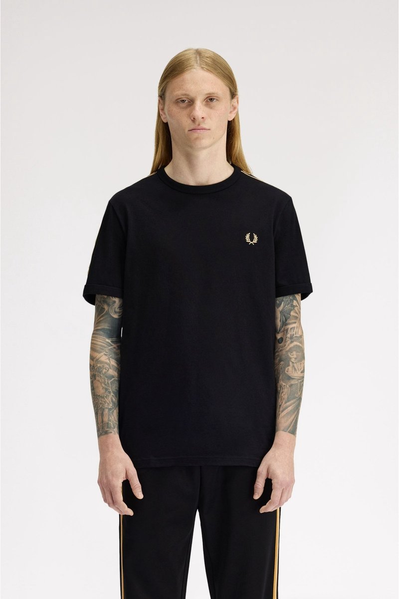 T-Shirt Fredperry Fp Contrast Tape Ringer T-Shirt Fashion Wear Volwassen Zwart
