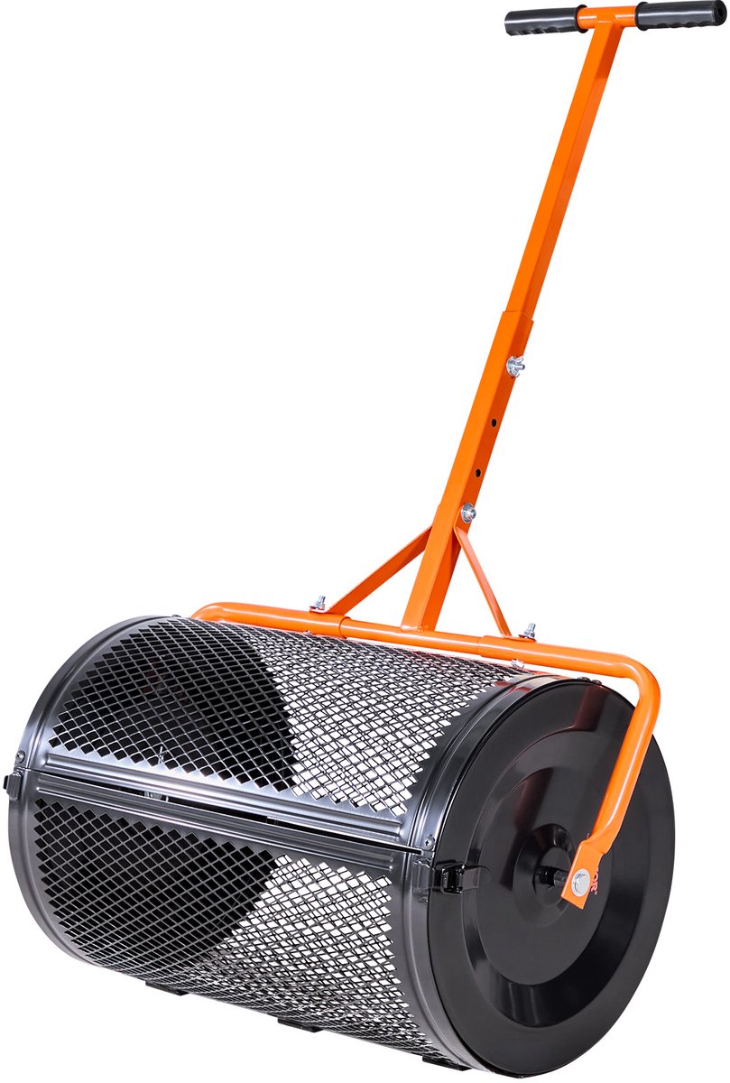 VEVOR Zaadstrooier, 67cm Brede Compoststrooier met T-handgreep, Veenmosstrooier, 3 Hoogtes Verstelbaar, Gepoedercoate Stalen Tuinstrooier, Robuuste Meststofstrooier voor Planten en Zaaien