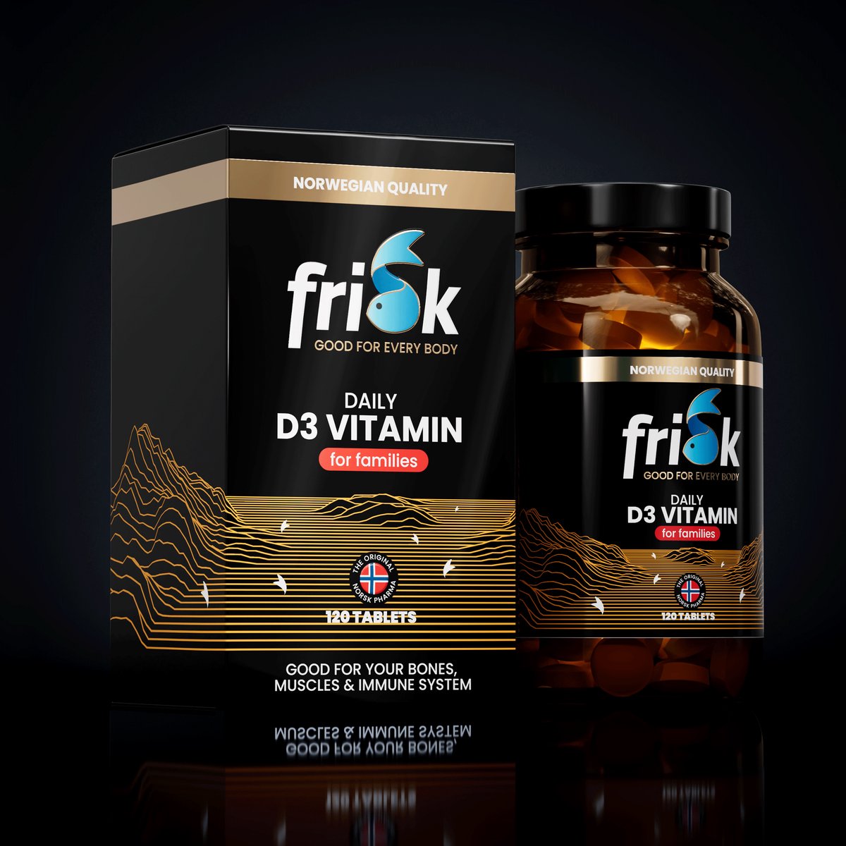 Frisk Vitamin D3 Daily For Families (120 tabletten)