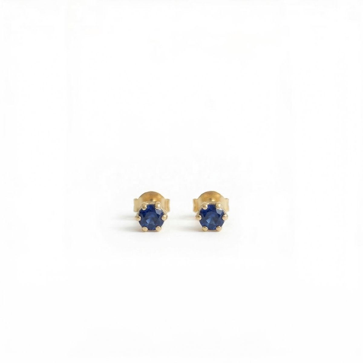Oorknopjes Geboortesteen September Saffier Goud | cadeau dames