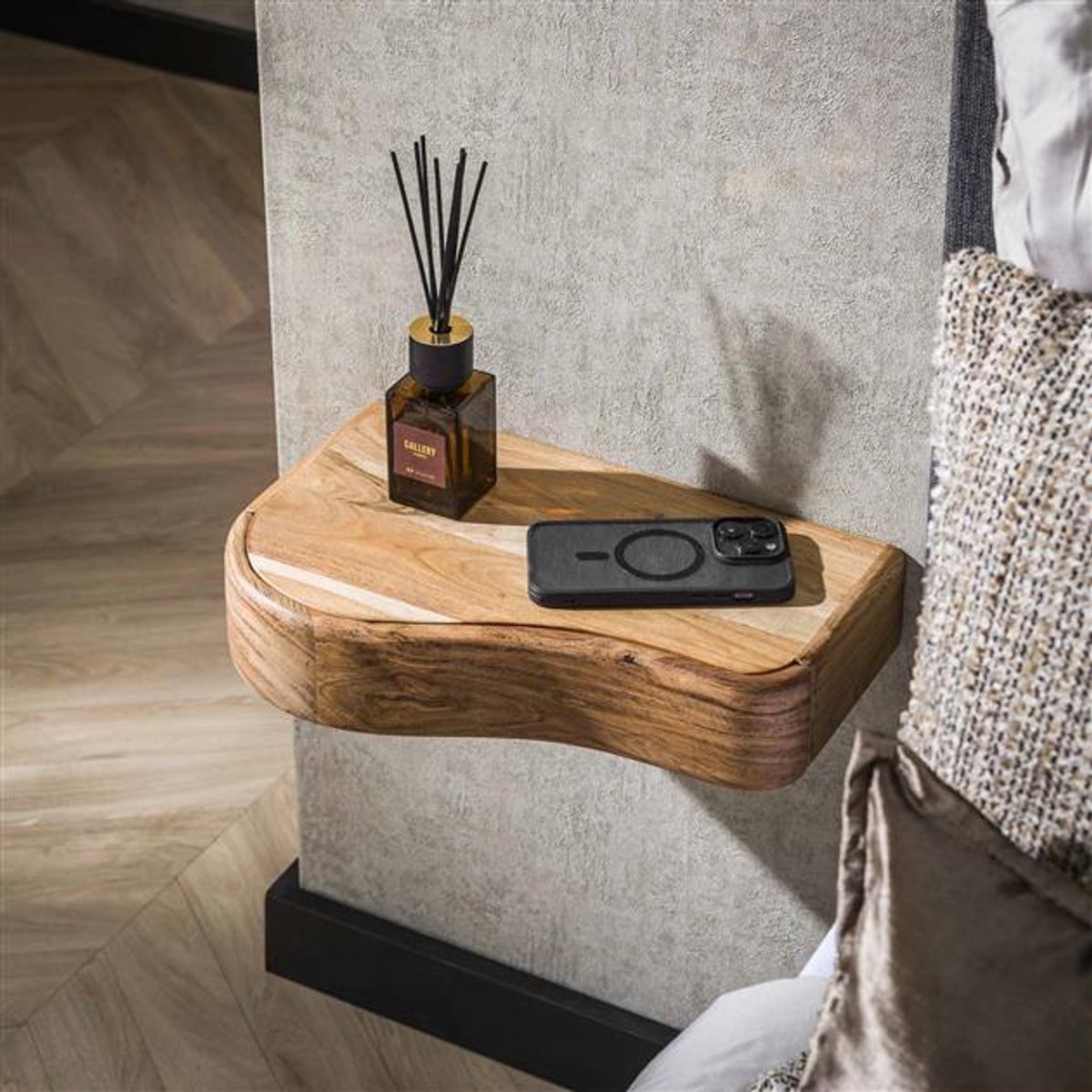 Nachtkastje Organic Massief Acacia 1 Lade 2 Stuks Links + Rechts