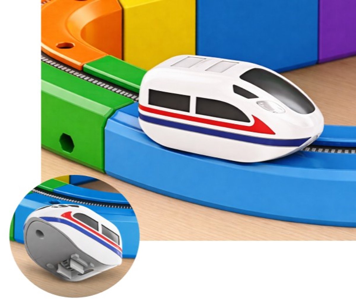 Goodz4All Elektrisch Treintje voor Cube Tracks Treinbaan – USB Oplaadbaar – Uitbreiding / Extra Trein – Magische Treinbaan Accessoire – 3+