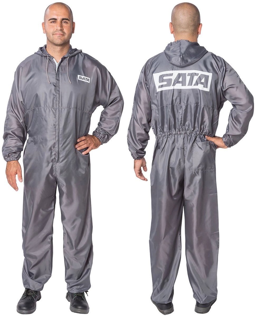 SATA spuitoverall met capuchon - Grijs-L
