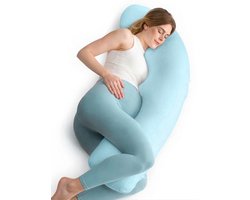 BOTC Zwangerschapskussen - Zijslaapkussen - Body Pillow - Kussen XL - Lightblauw