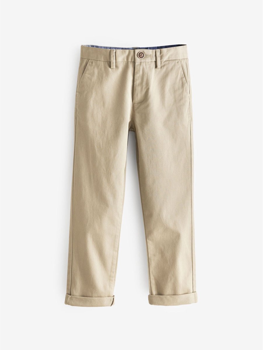 Next - Jongens - Stretch chinobroek met standaard pasvorm - Naturel