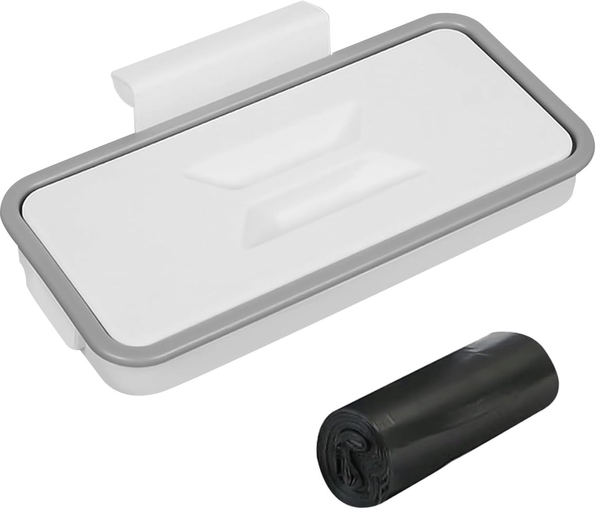 Vuilnisophanger Keuken - Hangende Emmer - Afval Sorteren - Opvouwbaar Ontwerp - 24 x 15 cm - Wit