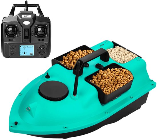 GPS Voerboot 40 Punten - 3 Bakken - 2kg Draagvermogen - 500m Afstandsbediening - Automatisch Retour - Directe Navigatie - Dubbele Motor - Voor & Achterlicht - 12000mAh - Draagtas - Vissen — afbeelding 3