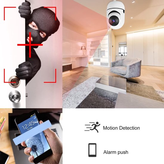 Fuegobird Indoor IP Camera - 1080P - PTZ Beveiligingscamera - Reclamevrije App (Ad-Free) - 355° Draaibaar - Huisdiercamera - Baby camera - Tweeweg Audio - Bewegingsdetectie - Compatibel met 2.4G/5G WIFI - Wit van Merkloos — afbeelding 5