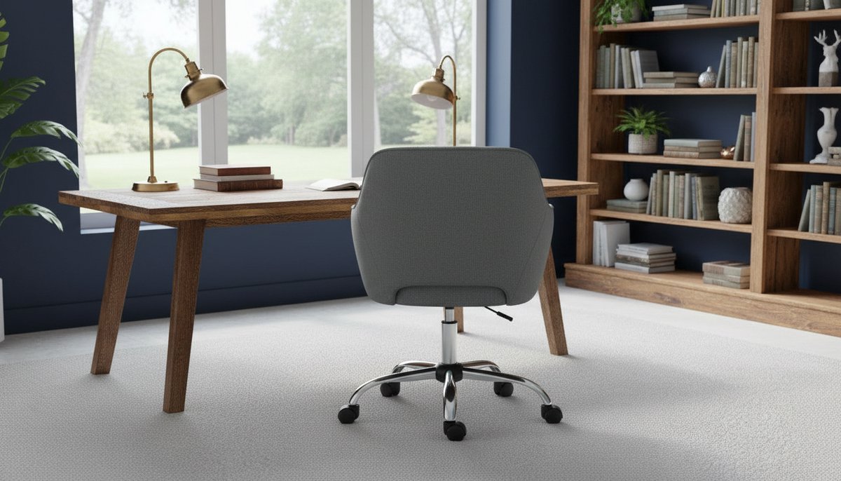 Bureaustoel Ergonomisch – Casa Velluto LinenPro Comfort Draaistoel – In Hoogte Verstelbare Bureaustoel met Armleuningen – Luxe Imitatie Linnen Bekleding – Computerstoel voor Thuiswerk, Kantoor en Studie – Grijs – Max. 120 kg
