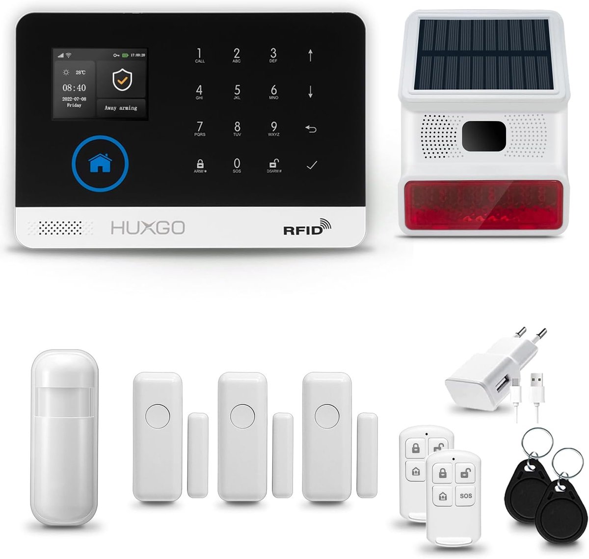 Draadloos Alarmsysteem - GSM WiFi Beveiliging - Huis Kantoor Garage - Dubbele Connectiviteit Dual Band - 185 x 125 cm