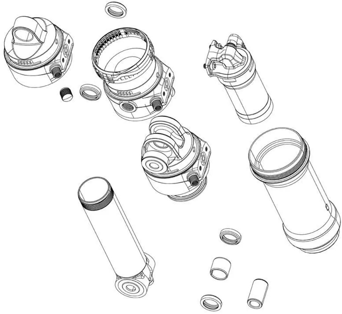 Rockshox Vivid C1+ 2024+ Achtervering Verlagingsset Zilver
