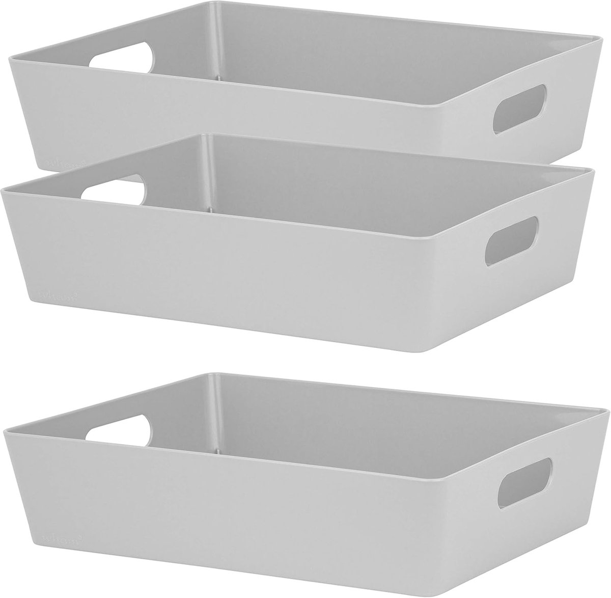 Opbergbox Set - Lade Organizer - Thuis Organiseren - Stapelbaar Ontwerp - 35x26x8 cm - Grijs