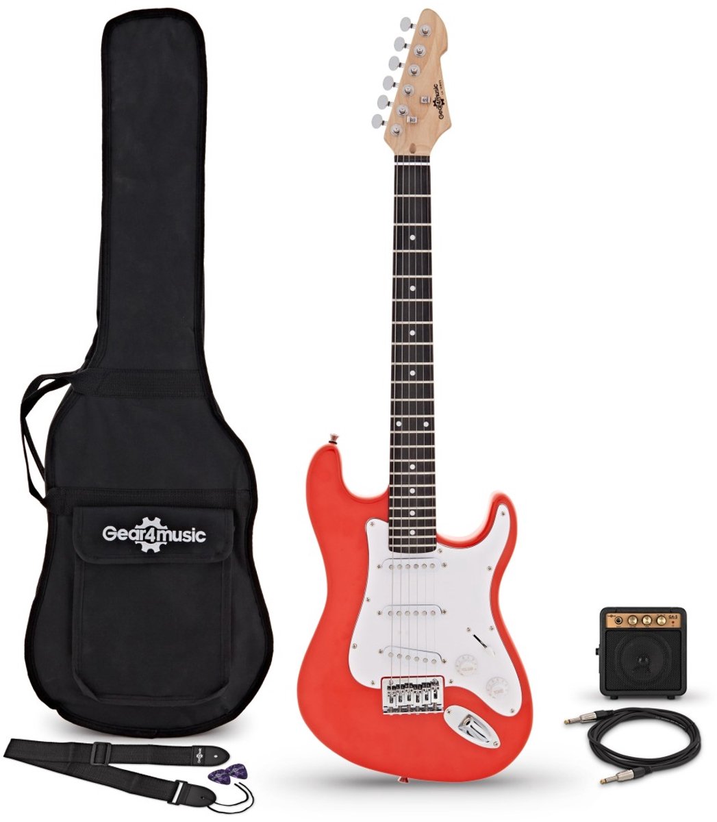 3/4 LA Elektrische Gitaar, Rood, Mini-gitaarversterkerpakket