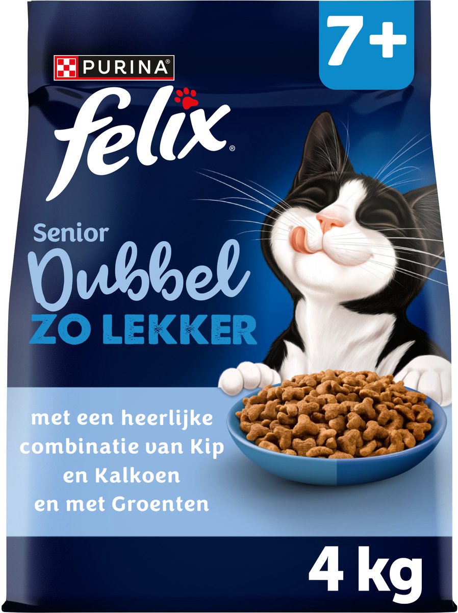Felix Felix Dubbel Zo Lekker Senior - Kip & Kalkoen - 4 x 4kg