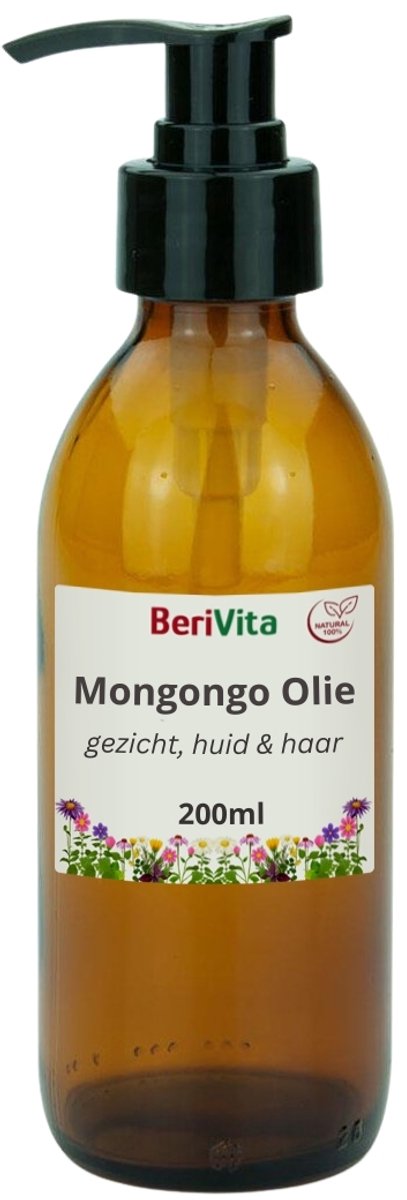 Mongongo Olie Puur 200ml Pompfles - Manketti Oil - Puur en Koudgeperst - Huid en Haar