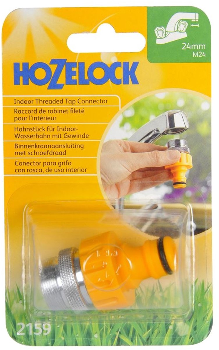 Hozelock Tuinslangkoppeling ¾ met verloopring naar 24 mm buitendraad voor mengkranen – foto 2