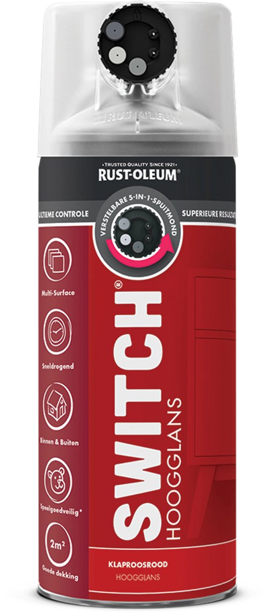 Rust-Oleum Switch Spuitbus Verf Hoogglans 400ml - Klaproosheid