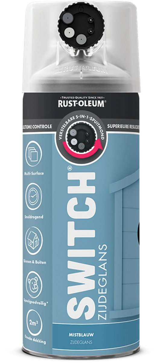 Rust-Oleum Switch Spuitbus Verf Zijdeglans 400ml - Mistblauw