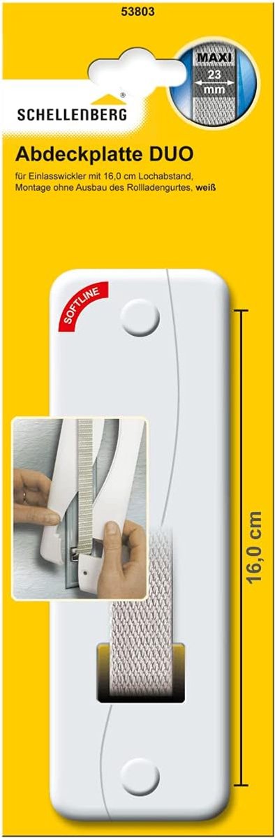 Afdekplaat Rolluikriem - Riemwikkelaar Afdekking - Rolluik Reparatie - Montage Zonder Demontage - Gatafstand 16 cm - Wit