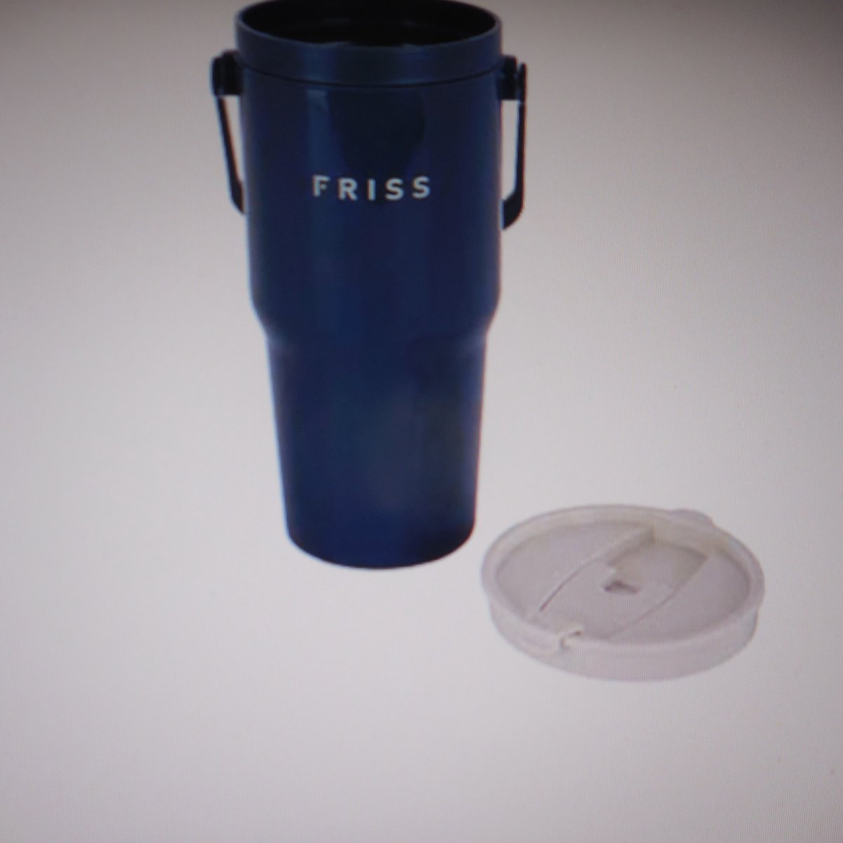 FRISS DRINKBEKER PP 0,8L BLAUW DUBBELWANDIG - MET HANDVAT