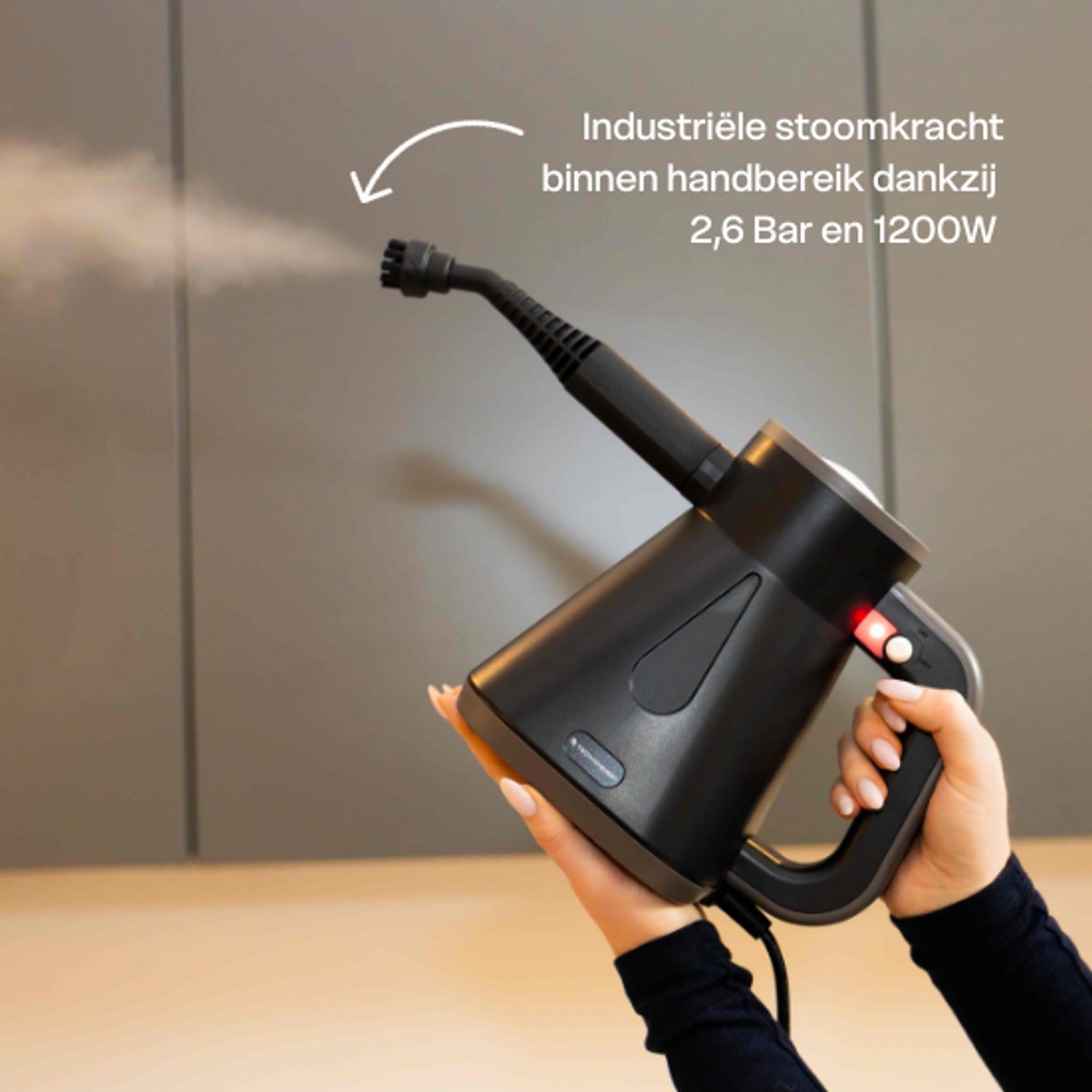 Techweise TS Compact Handstoomreiniger - 15 Accessoires - 1200W 2,6 Bar - Vloer, badkamer en meer - Wet & Dry functie - Handstomer thumbnail 5