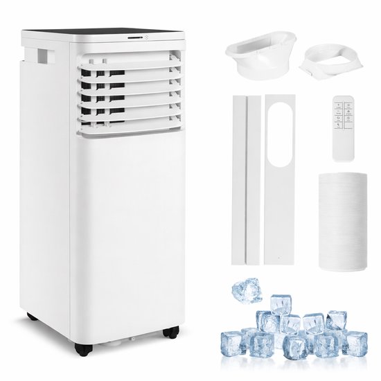 Mobiele airco 3-in-1 koelen ontvochtigen ventileren 9000 BTU voor ruimtes tot 25 m² met afstandsbediening