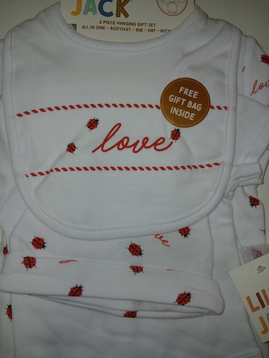 Lily & Jack - cadeauset baby - 5-delig - meisjes - newborn - lieveheersbeestjes - love - maat 50 — afbeelding 5