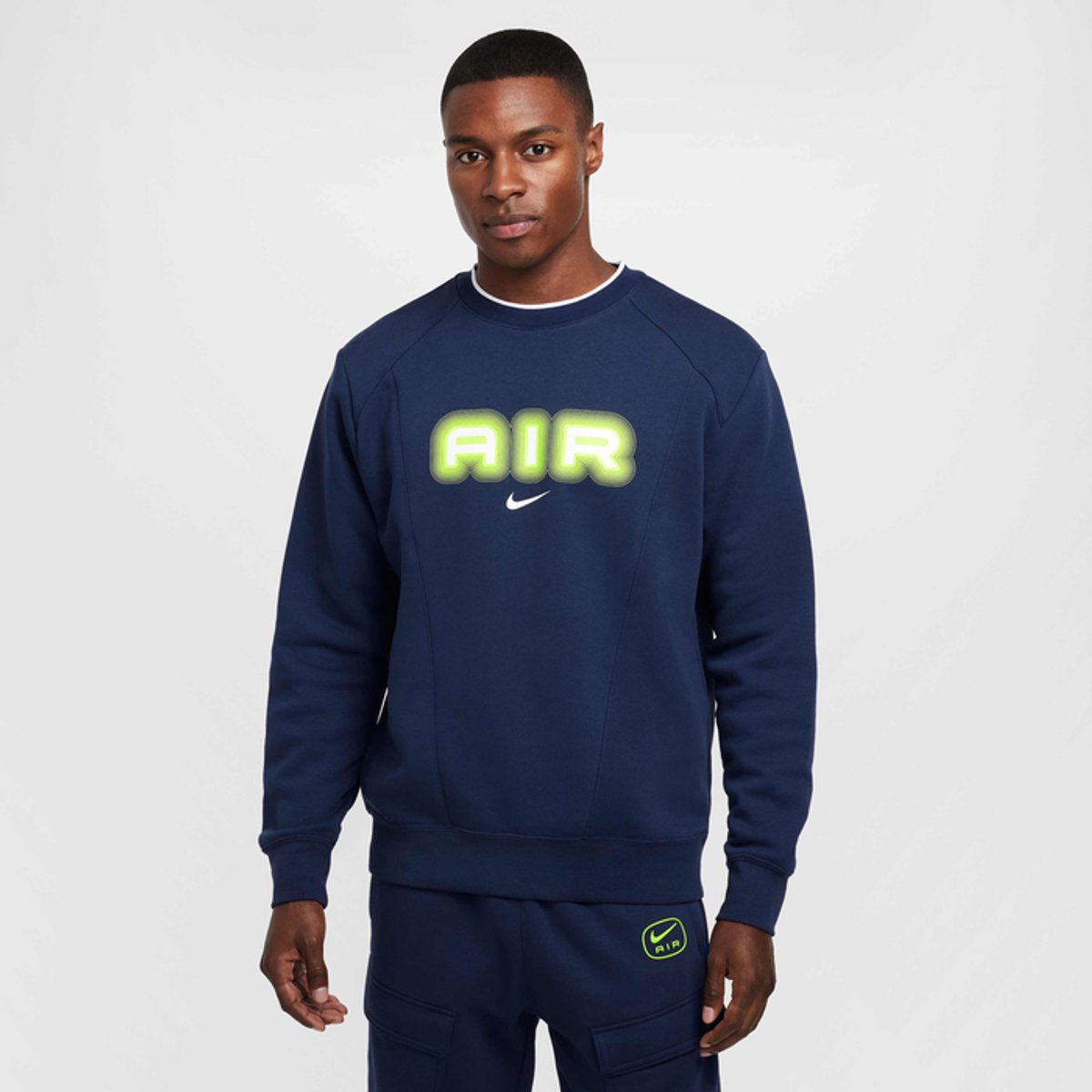 Nike Sportswear Swoosh Air Fleece Sweatshirt Unisex M Blauw