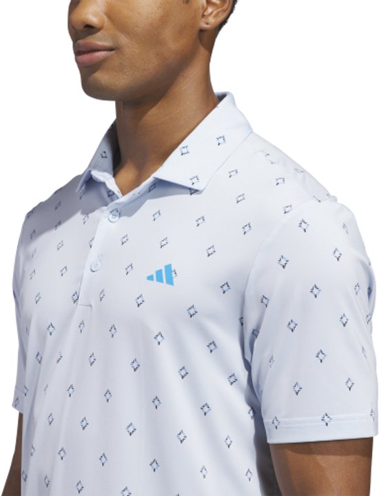 Adidas Ultimate Essence Print Climacool Heren Golfpolo Lichtblauw Blauw van adidas — afbeelding 4