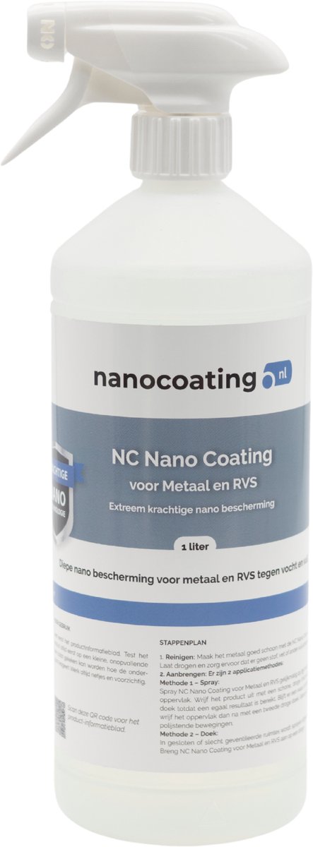 NC Nano Coating voor Metaal en RVS - Beschermende nano coating - Water- en vuilafstotend - tot 50m2