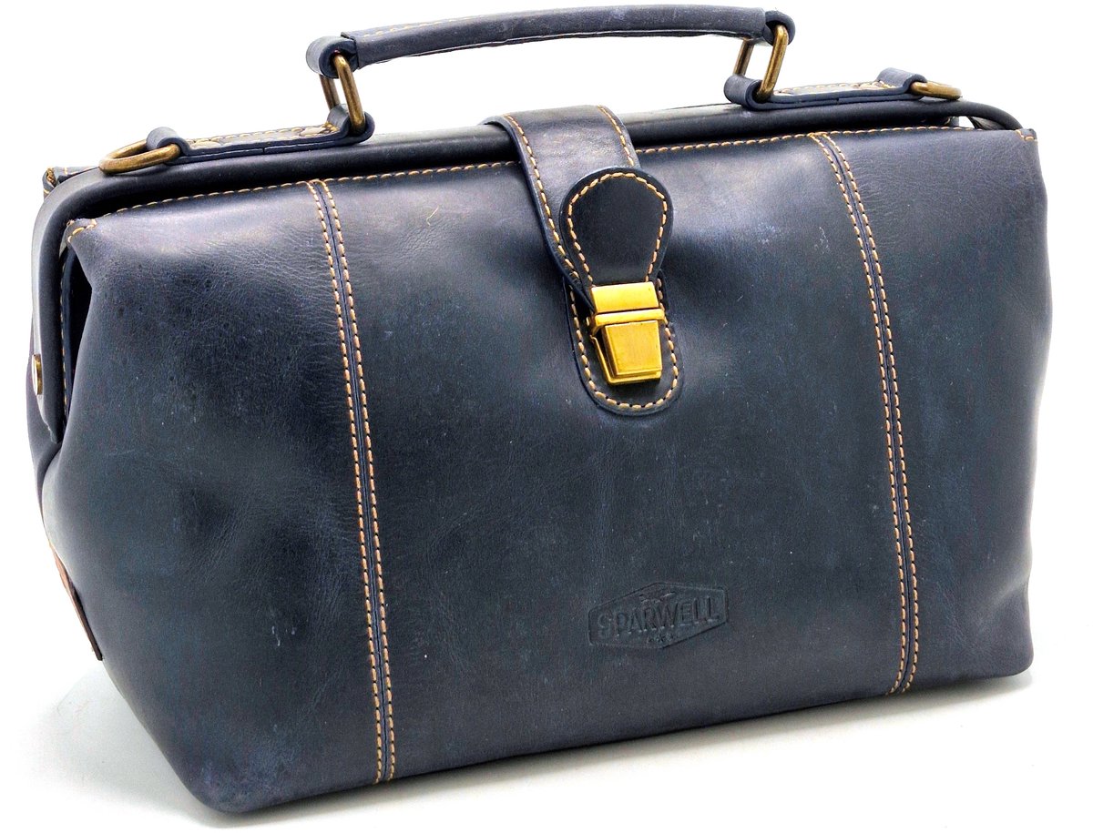 Boutique Trukado - Sparwell Handtas Dokterstas model "Talanted Tamara" blauw - (lxhxd) ca. 25cm x 18cm x 14cm