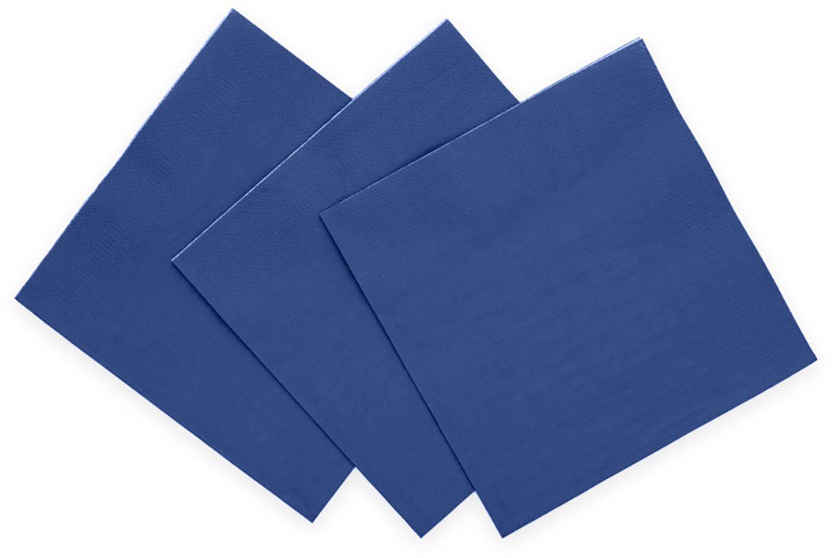 20x Servetten Donkerblauw 3-Laags 33 x 33cm – Feestelijke Papieren Servetten – Sterk & Zacht