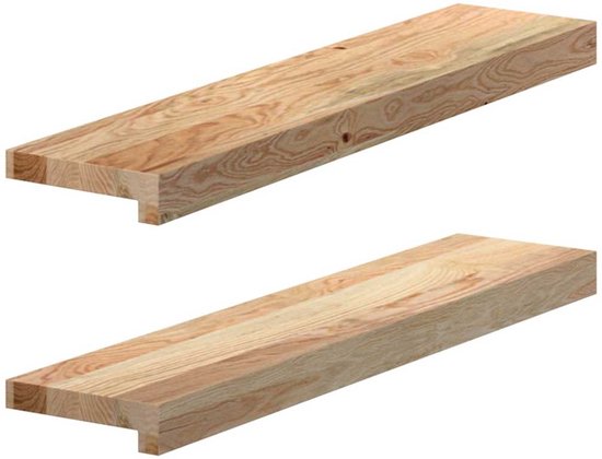 vidaXL - Rebords de fenêtre - 2 - pcs - non traité - 70x15x2 - cm - solide - eikenhout
