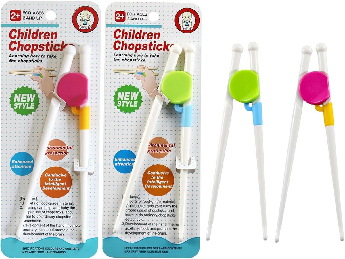 Trainingsstokken Set - Kinder Eetstokjes - Leren Eten - Groeit Mee Met Kind - 16.5 cm Lengte