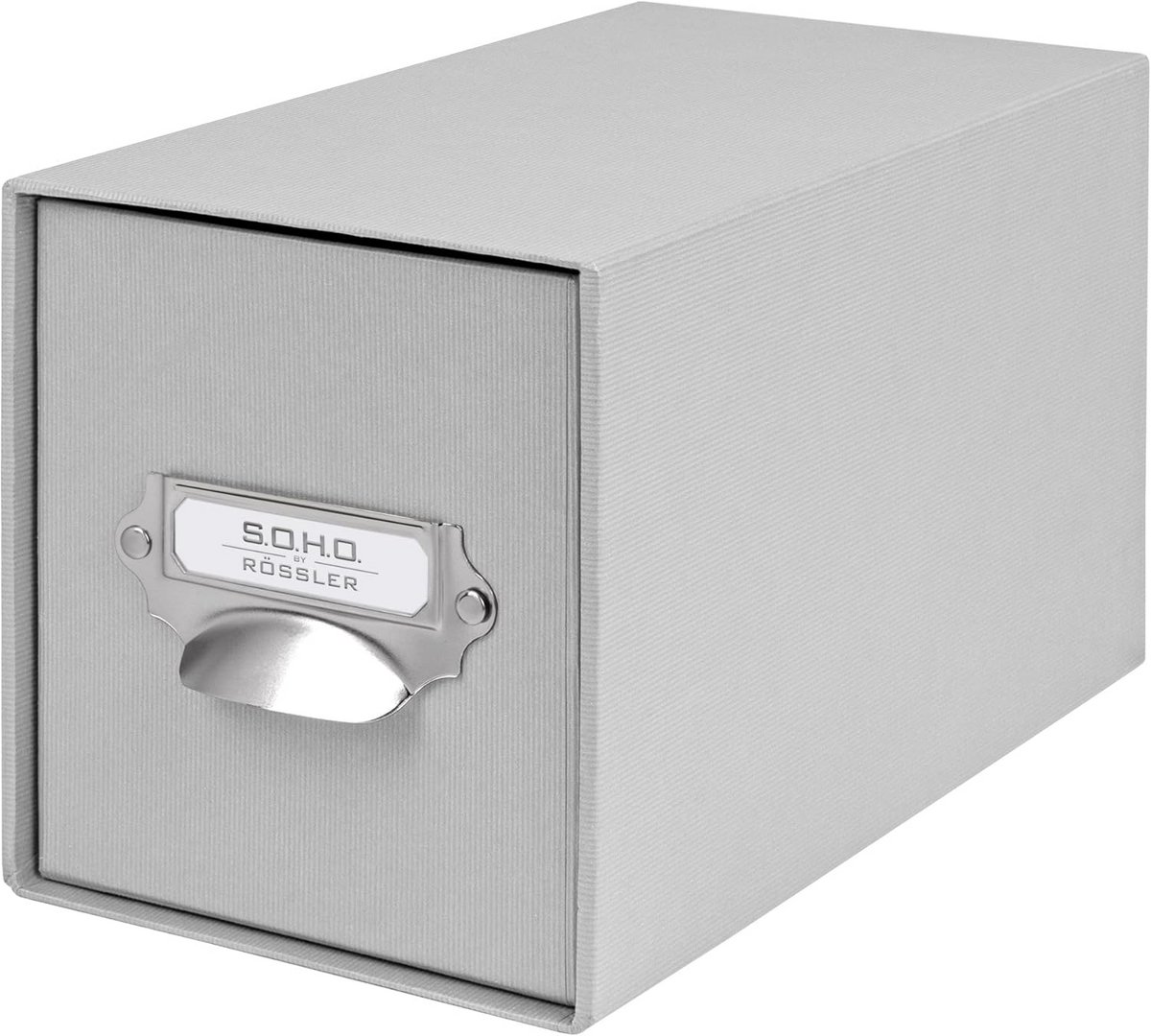 Ladebox CD Opslag - Enkele Lade - Stijlvol Ordenen - Met Tekstveld - 26x15x16 cm - Steenkleur